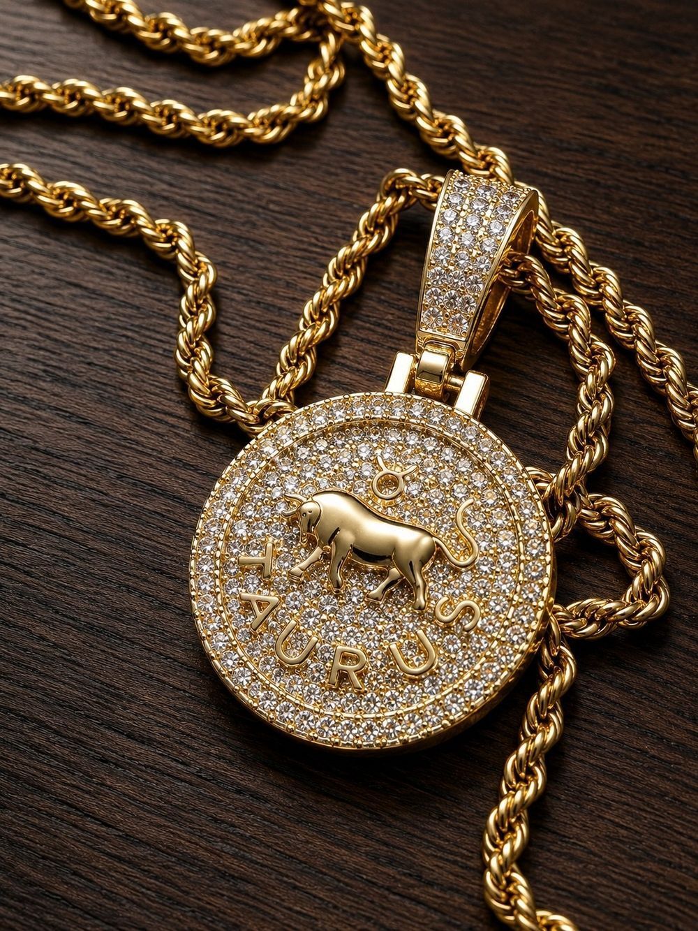 14K Gold Plated Stainless Steel Taurus Zodiac Necklace